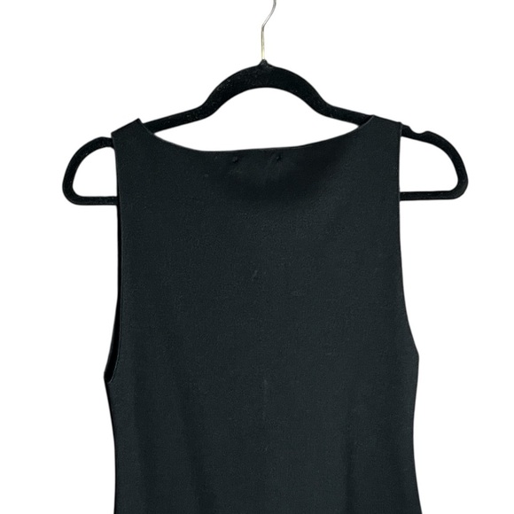 New Zara Knit Sleeveless Bodycon Mini Dress Boat Neck Stretchy Black Sze L - Picture 7 of 14